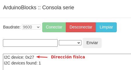 Consola para el programa Escaner-I2C