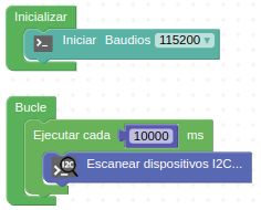 Programa Escaner-I2C en el bucle con 5 dispositivos