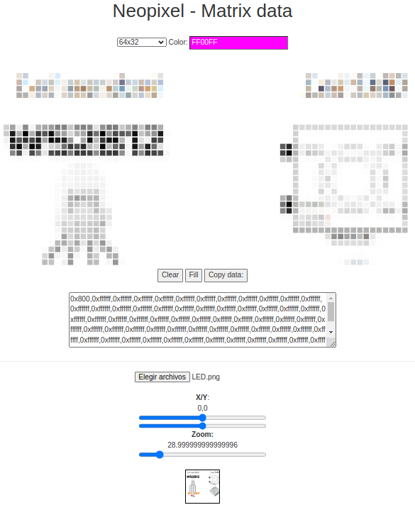 Bloque datos con matriz 64x32