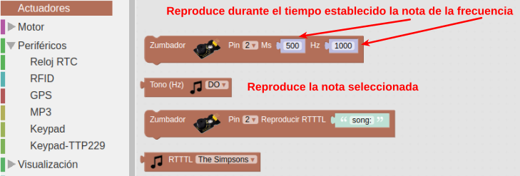 Bloques para generar sonidos