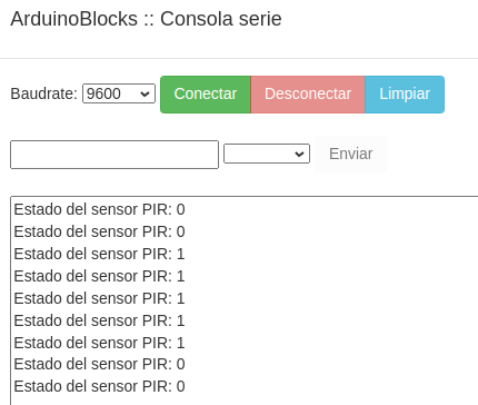 Resultado en consola de A018