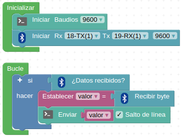 Programa de prueba del módulo BLE