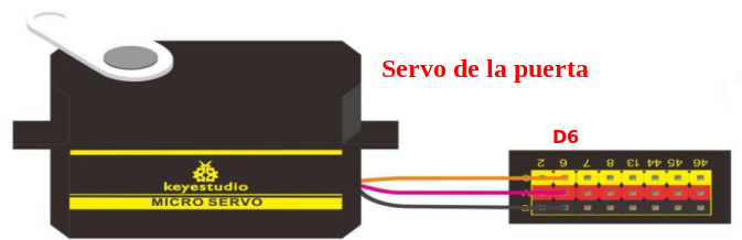 Esquema de conexión del servo de la puerta lateral