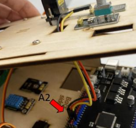 Detalle de conexión del sensor de vapor