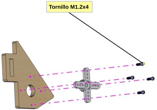 Aspa del servo en tablero H