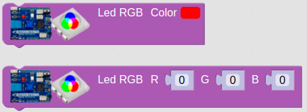Bloques ArduinoBlocks para control PWM del LED RGB