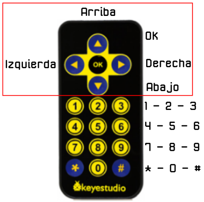 Nombre teclas control remoto en ArduinoBlocks