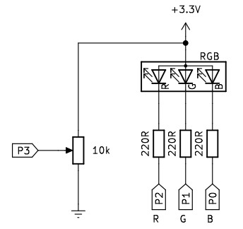 Esquema de montaje A13-2 LED RGB