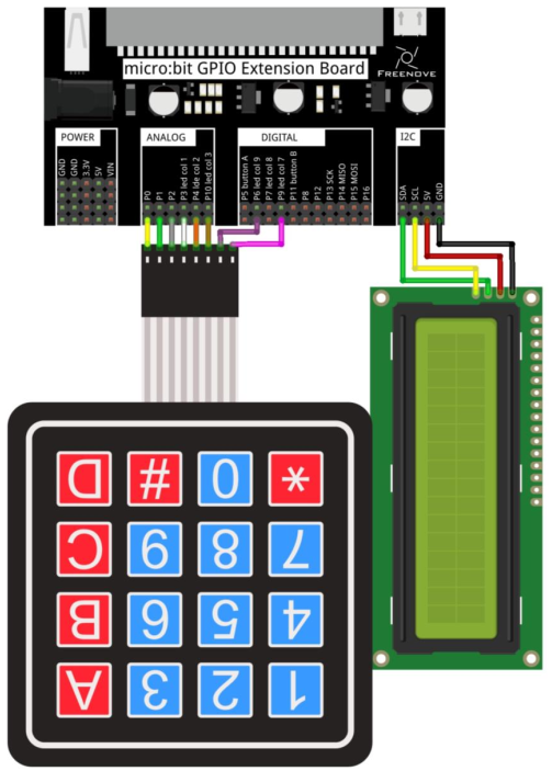 Montaje LCD1602 I2C + teclado 4x4