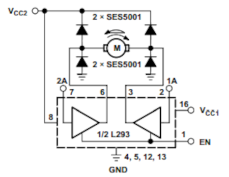 Control bidireccional de motor DC con L293D