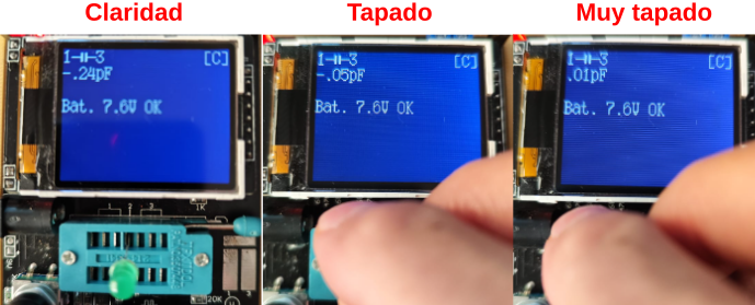 Meidas de capacidad del LED con el GSM328A