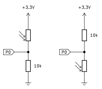 Circuitos para detectar variaciones de R en la LDR
