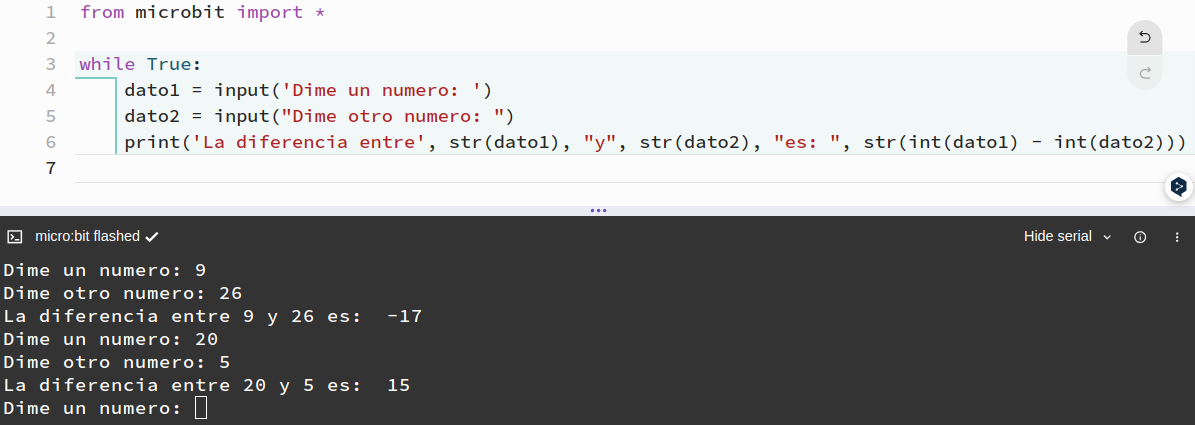 Ejemplo de input() con cálculos