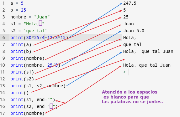 Algunos ejemplos en el IDLE