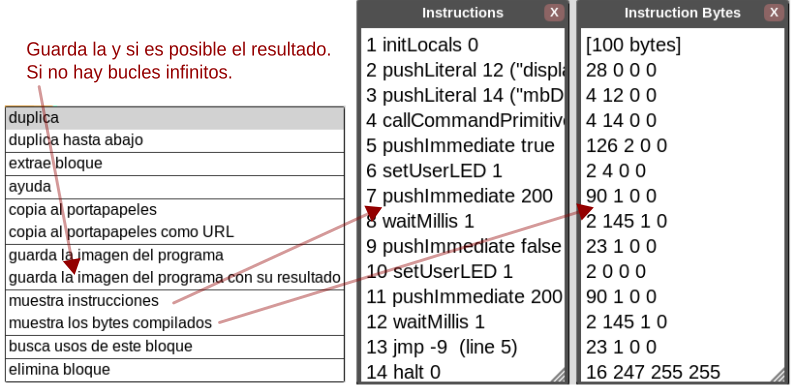 Menú contextual en bloques avanzados