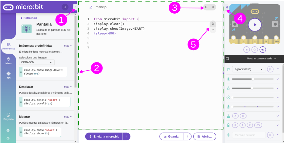 Manejo del editor