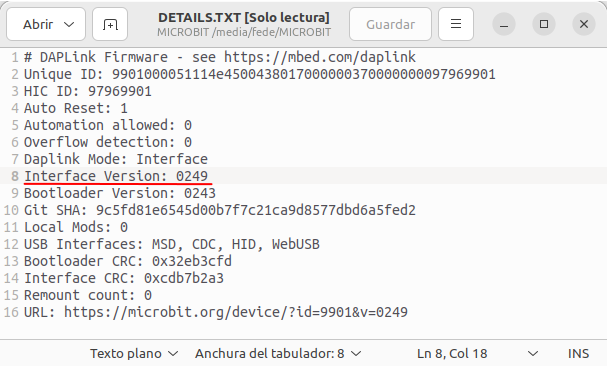 Comprobación de la versión de firmware