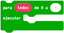 Bloque for en MakeCode