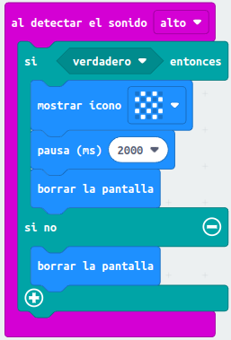 Ejemplo con bloque "nivel de sonido"
