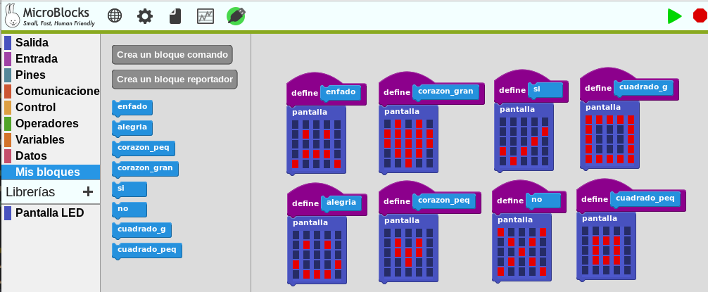 Creación de bloques para iconos