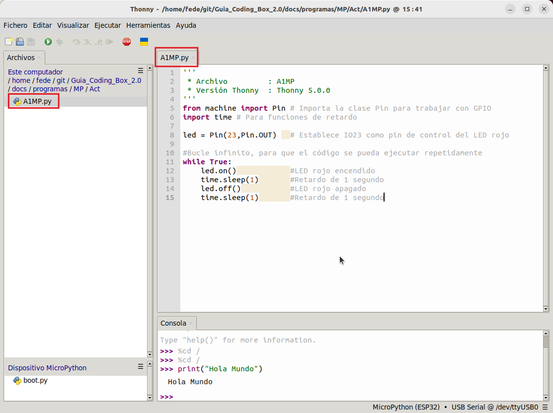 IDE preparado para ejecutar A1MP