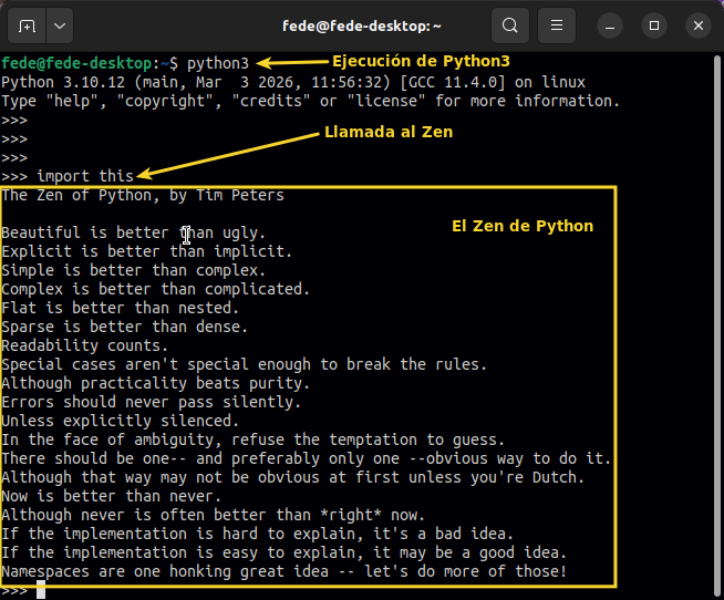 The Zen of Python, by Tim Peters