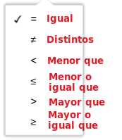 Opciones del bloque compación