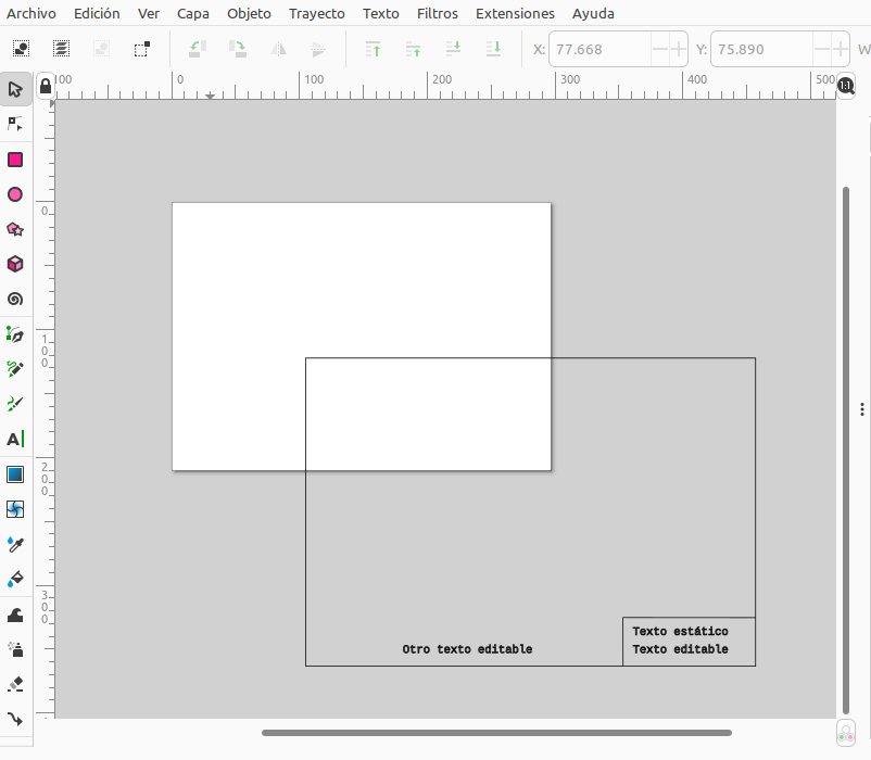 Inkscape: diseño de plantilla que excede el tamaño de la página