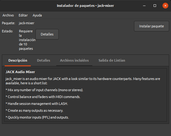 Paquete jack-mixer_10-1+b1_amd64 listo para instalar