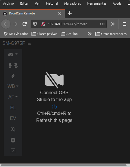 Control remoto de DroidCam OBS sin activar DroidCam