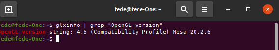 Resultado de glxinfo | grep 