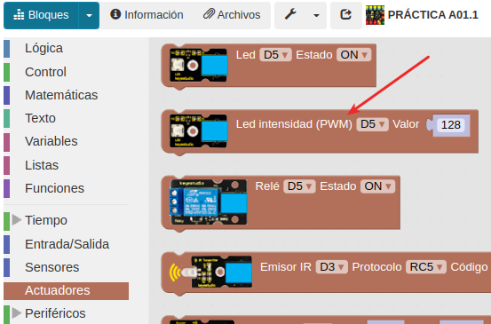 Bloque PWM LED