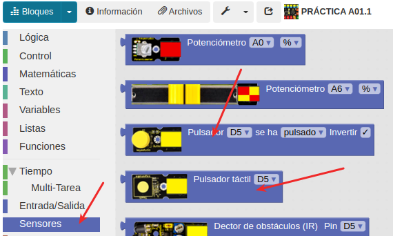 Bloques pulsadores