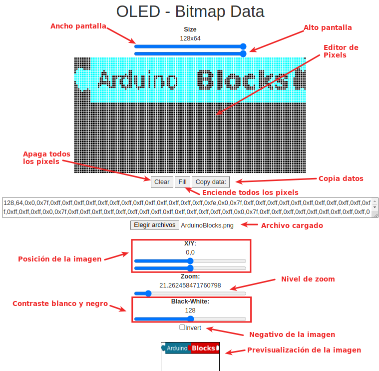 Pantalla OLED - Bitmap Data