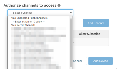 Lista dispositivo para añadir a MQTT