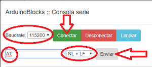 Consola con comando AT