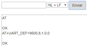 Comando AT para configurar a 9600 baudios