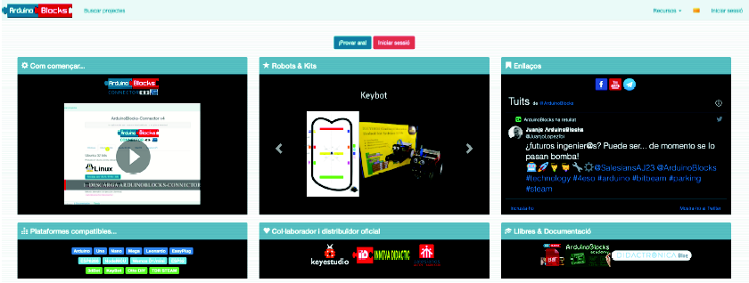 Página principal web ArduinoBlocks