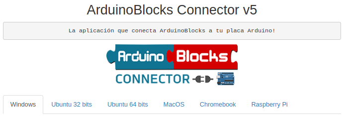 Disponibilidad de ArduinoBlocks Connector