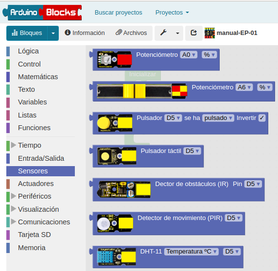 Algunos tipos de sensores