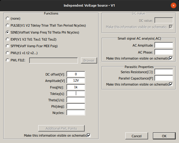 Opciones avanzadas de configuración de la fuente de tensión