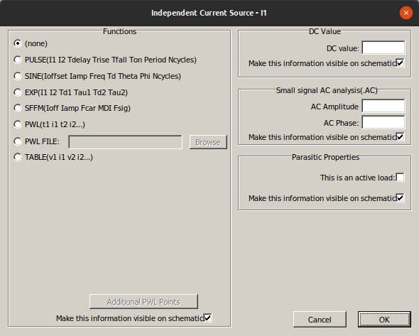 Opciones avanzadas de configuración de fuente DC