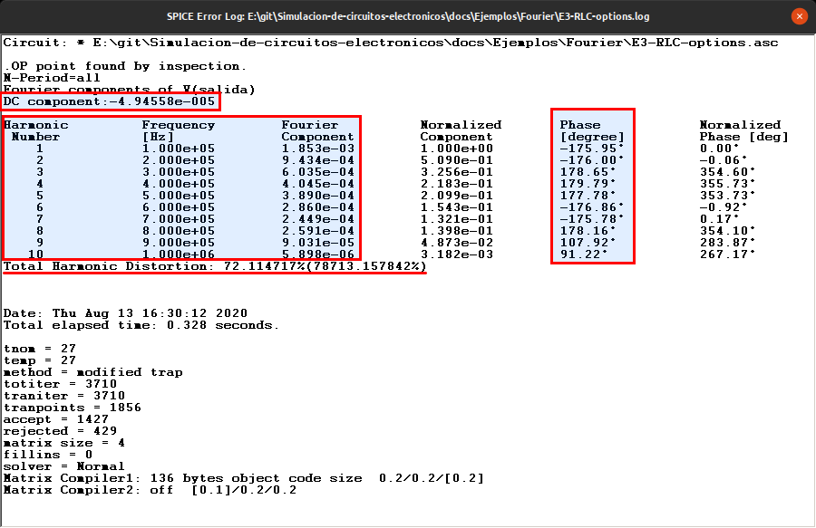 View --> Spice Error Log