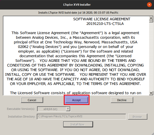 Licencia de LTSpice