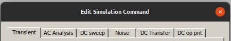 Tipos de simulación disponibles en LTSpice