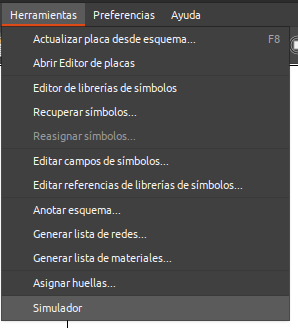 Acceso al simulador desde KiCAD