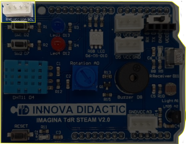 Conector I2C en la TdR STEAM