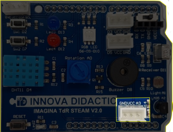 El conector micrófono externo en A3 