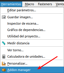 Acceso a Addon manager