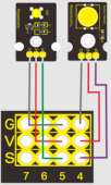 Botón izquierdo y LED amarillo